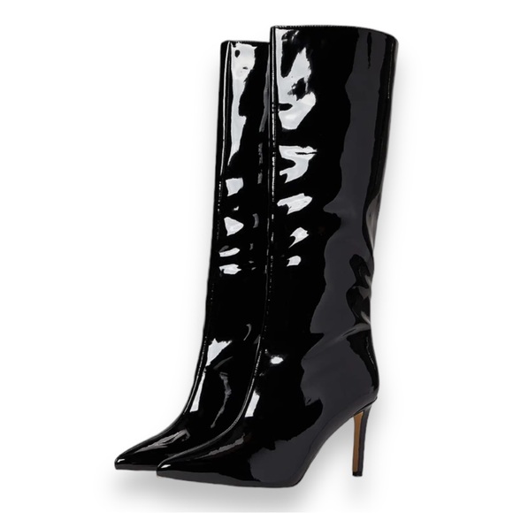 GUESS Dayton Stiletto Knee High Boot, Black Patent Size 8 - New In Box - Picture 2 of 8